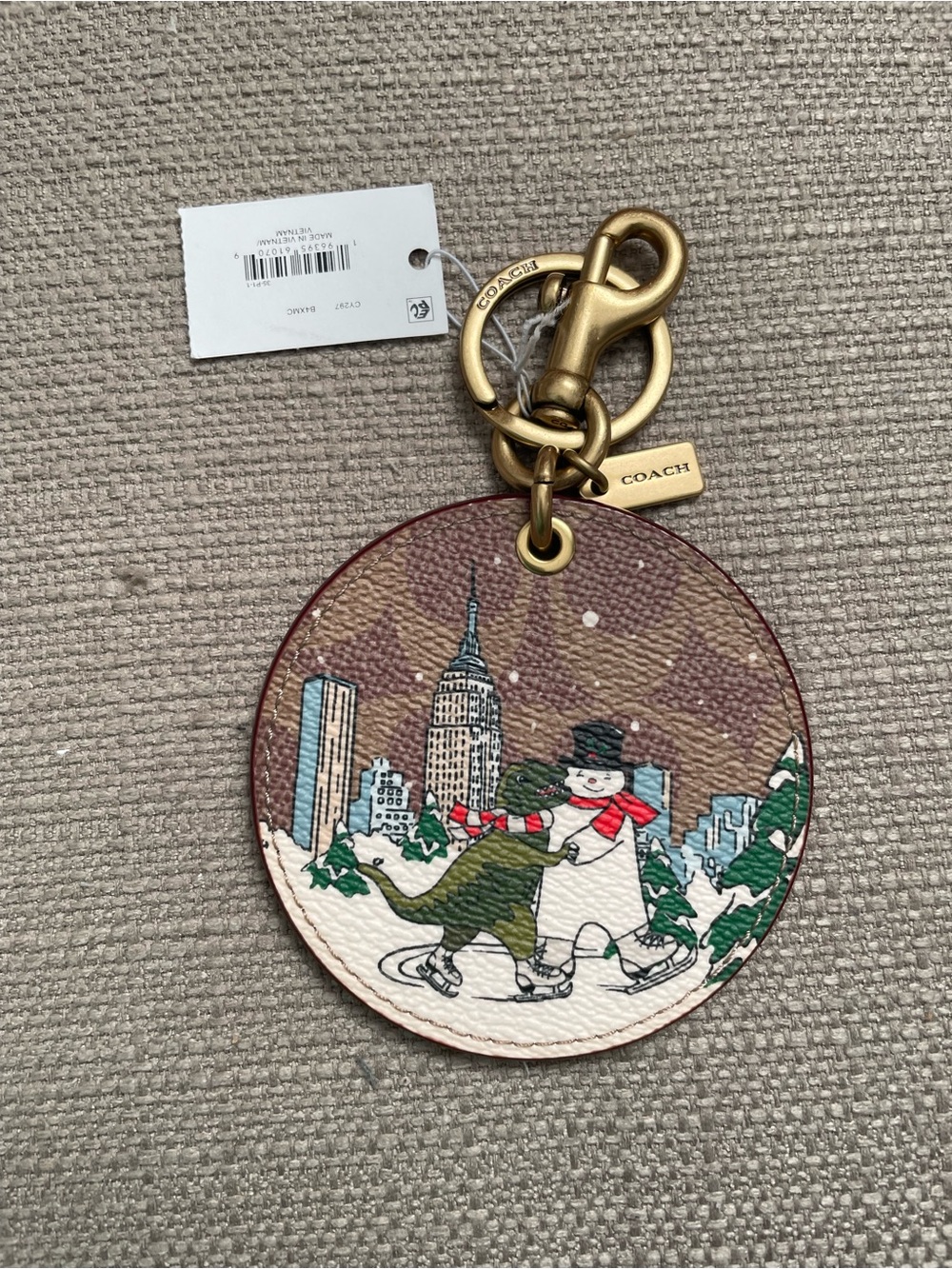 Coach Holiday Bag Charm
In Signature Canvas With Rexy And Snowman NWT